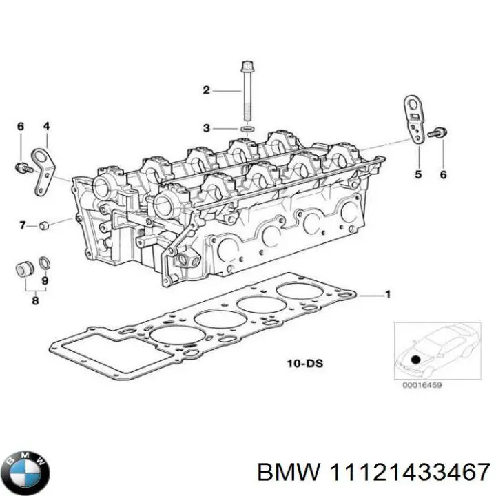 11121433467 BMW прокладка головки блока цилиндров (гбц правая)