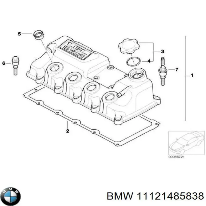 11121485838 BMW прокладка клапанной крышки