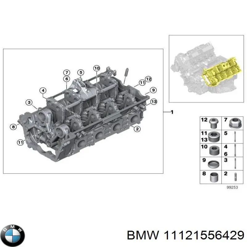 11121556429 BMW cabeça de motor (cbc)