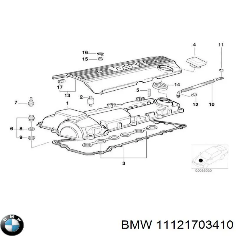 11121703410 BMW уплотнительное кольцо маслозаливной горловины