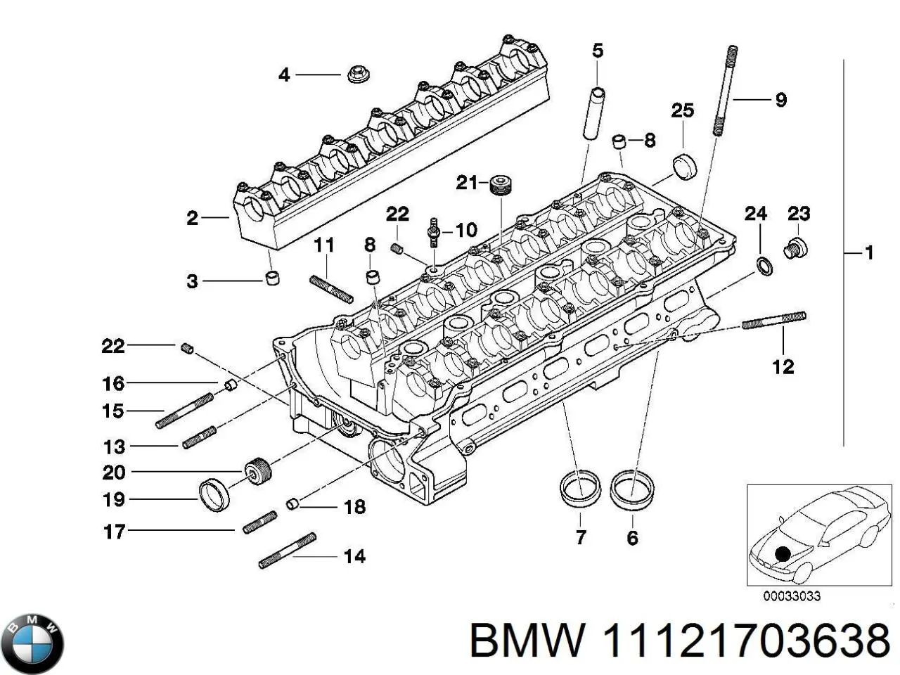 11121703638 BMW cabeça de motor (cbc)