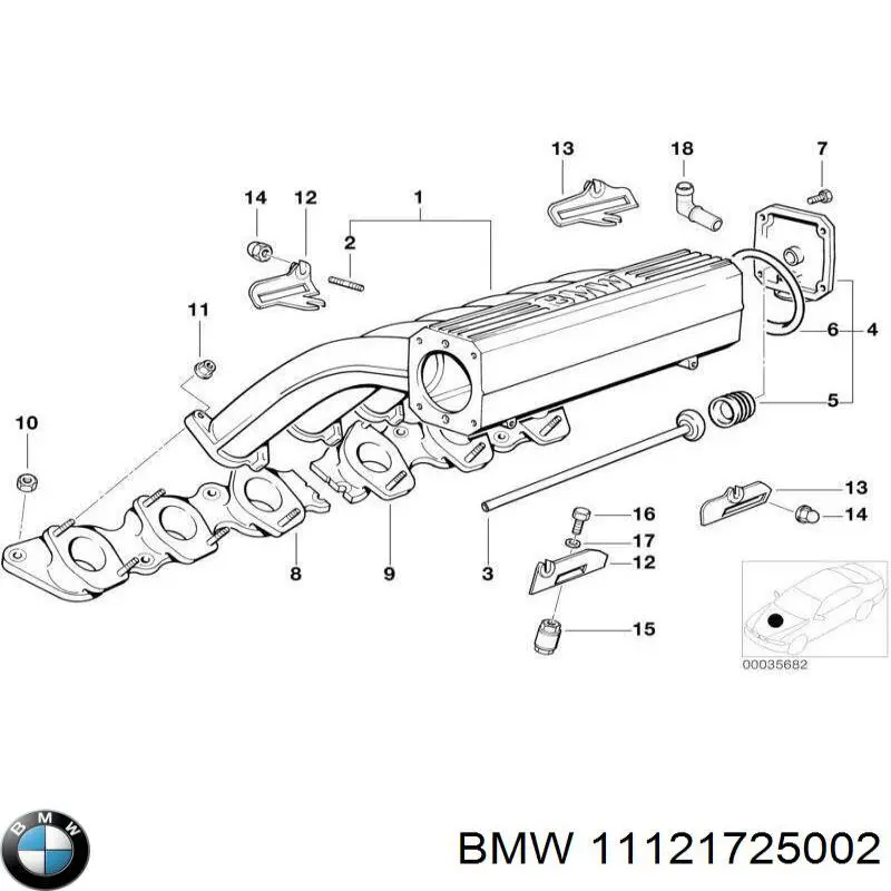 11121725002 BMW прокладка клапанной крышки двигателя правая