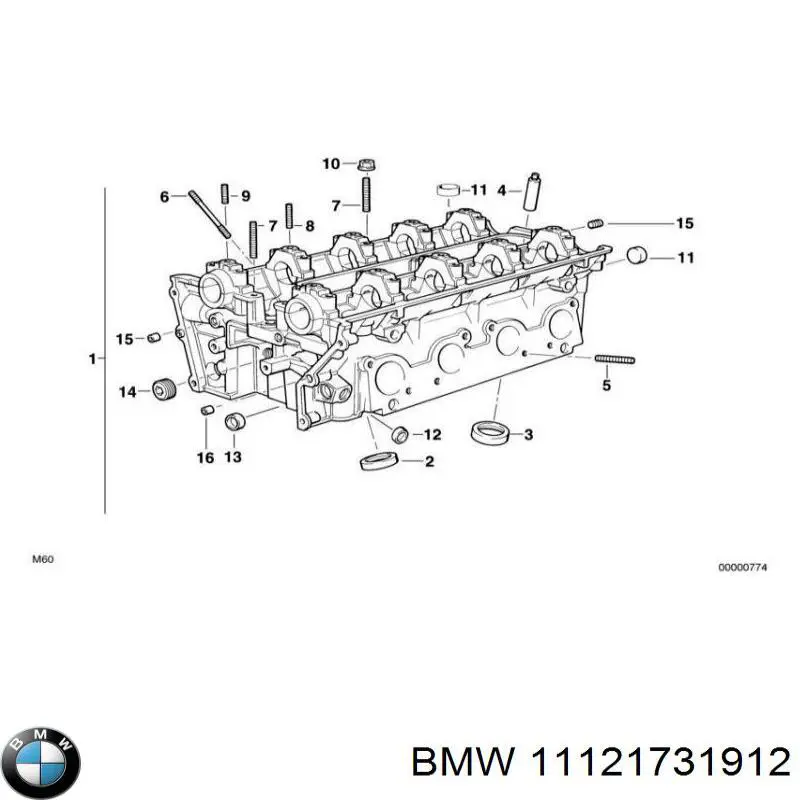Головка блока цилиндров (ГБЦ) левая BMW 11121731912