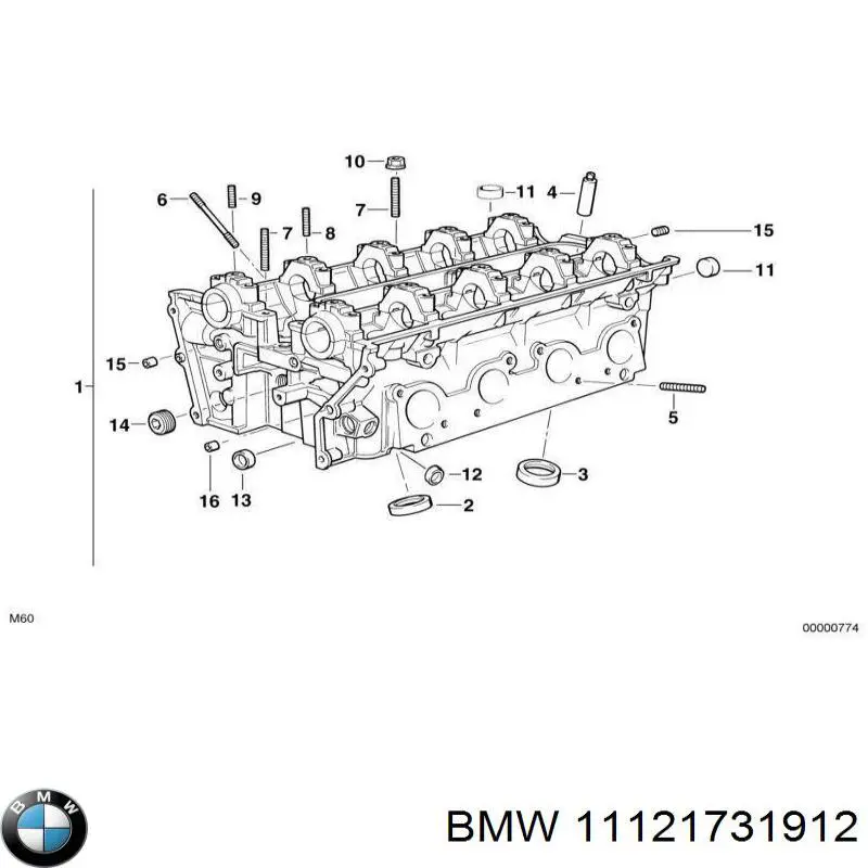 Купить 1729334 BMW Головка блока цилиндров (ГБЦ) левая