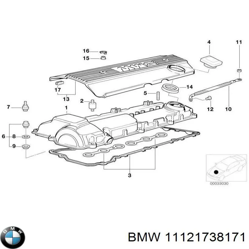 11121738171 BMW tampa de válvulas