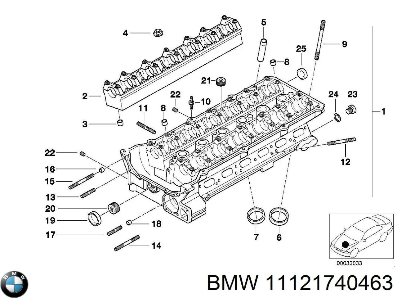 Головка блока цилиндров 11121740463 BMW