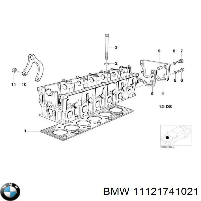 11121741021 BMW прокладка головки блока цилиндров (гбц левая)