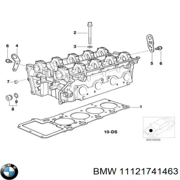 11121741463 BMW прокладка головки блока цилиндров (гбц левая)