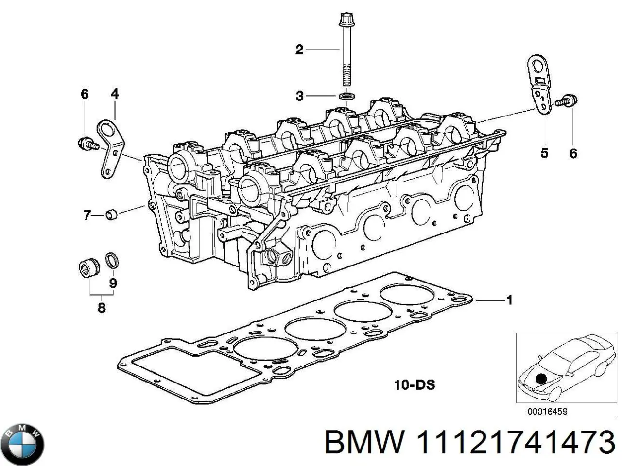 Правая прокладка ГБЦ 11121741473 BMW