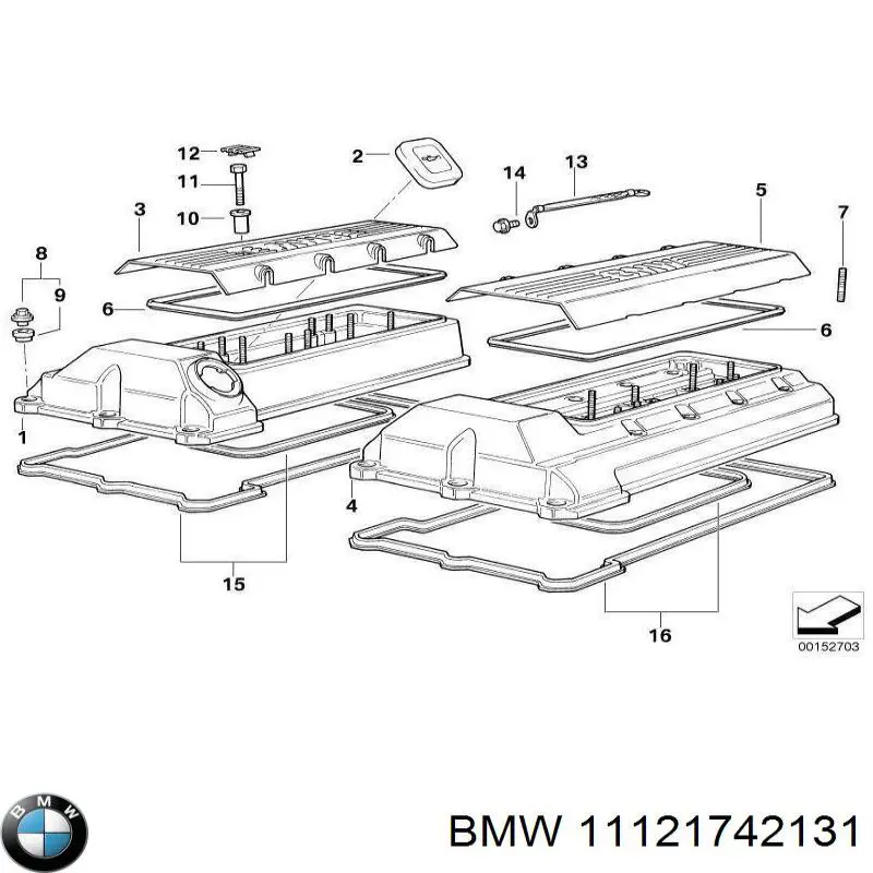 11121742131 BMW крышка клапанная левая