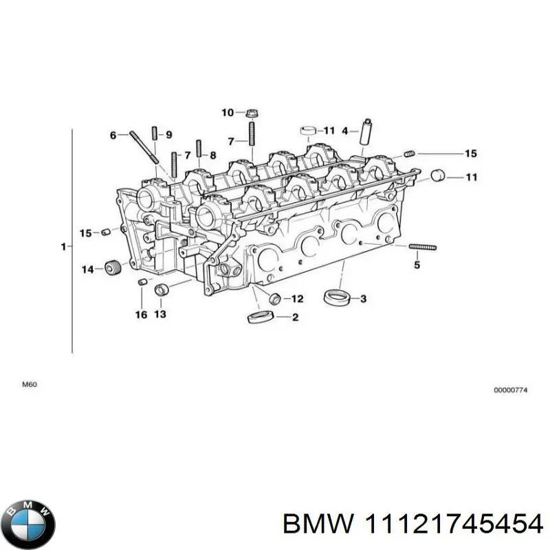 11121745454 BMW Головка блока цилиндров