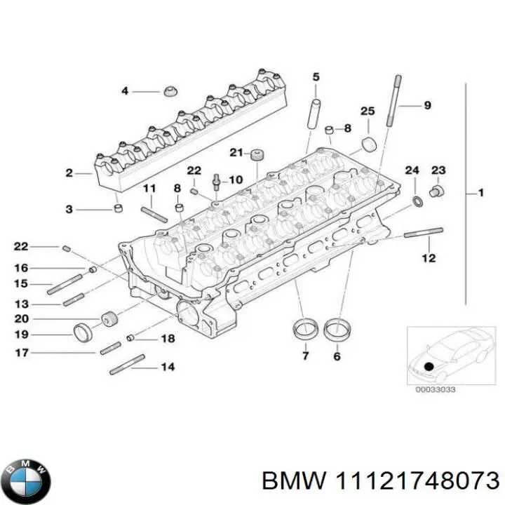 11121748073 BMW Головка блока цилиндров