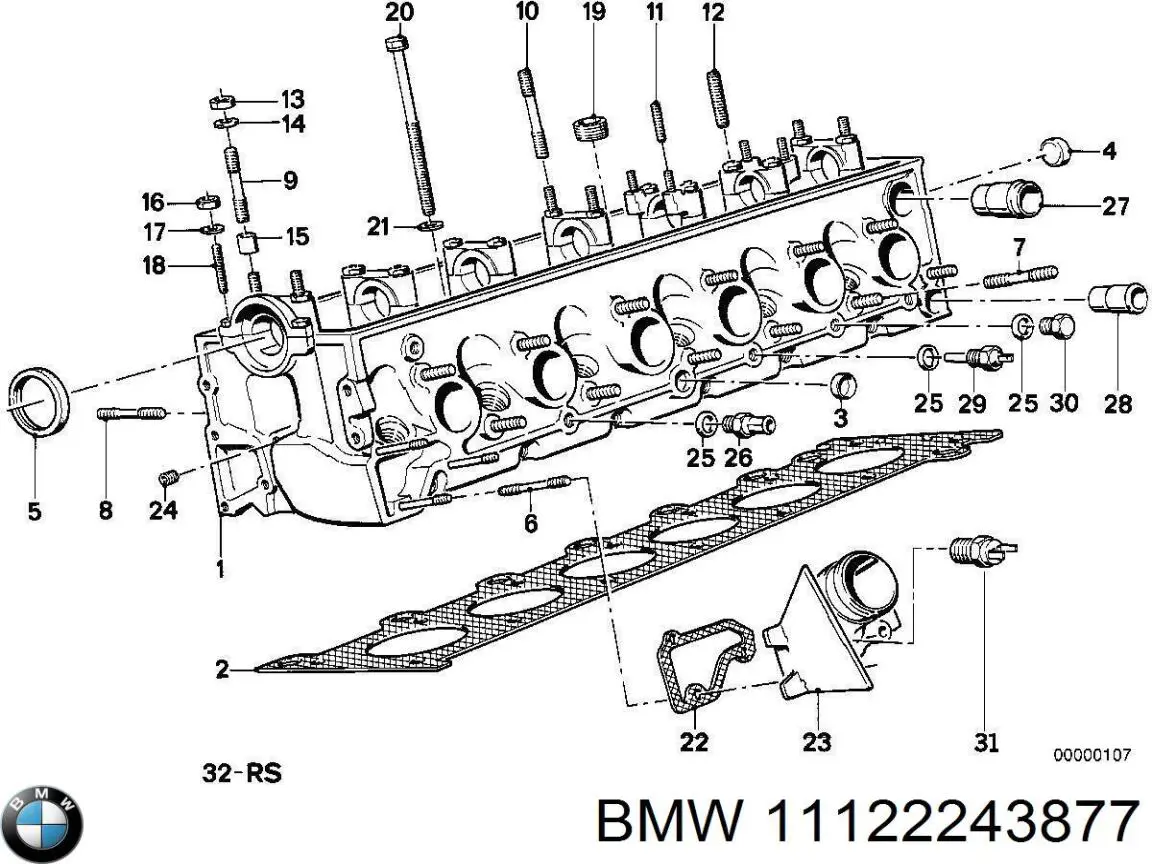 11122243877 BMW комплект прокладок двигателя верхний