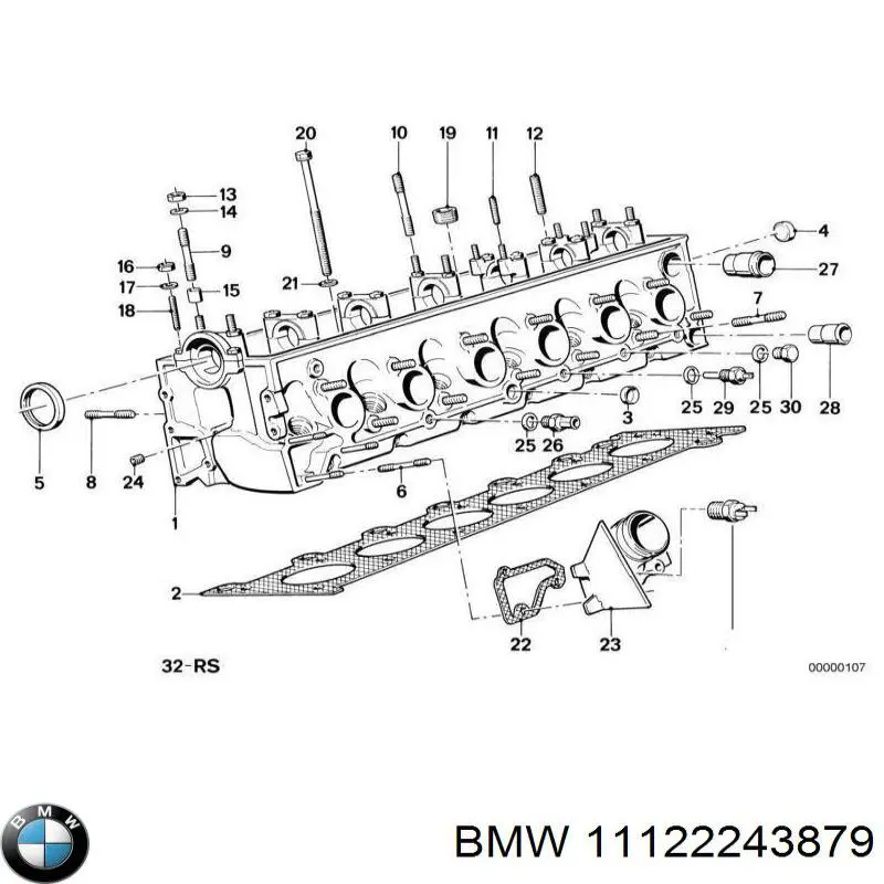 11122243879 BMW комплект прокладок двигателя верхний
