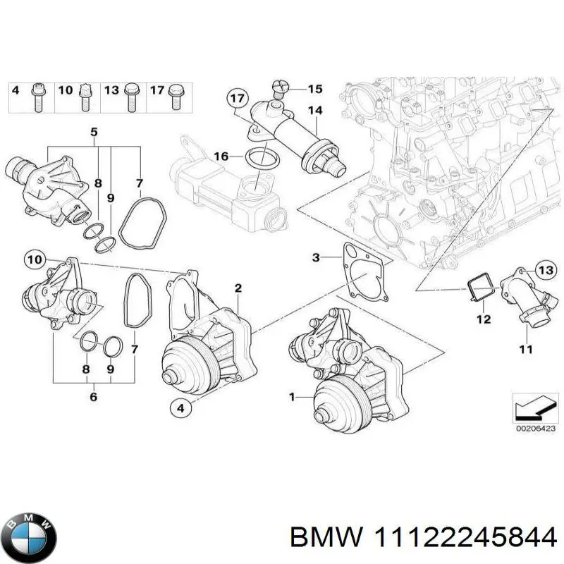 Купить 11122245844 BMW Прокладка EGR-клапана рециркуляции