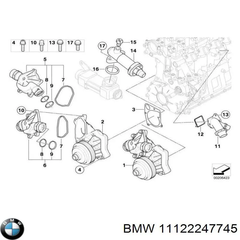 Прокладка фланца (тройника) системы охлаждения BMW 11122247745 цена, от 9.84 USD