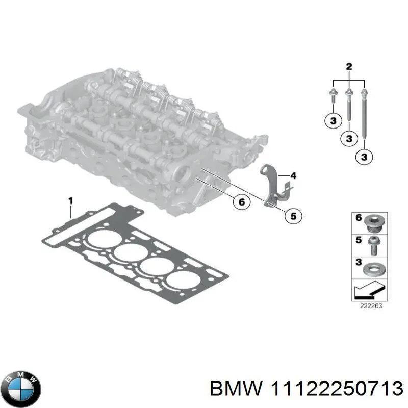 Верхний комплект прокладок двигателя BMW 11122250713 цена, от 3823.91 UAH