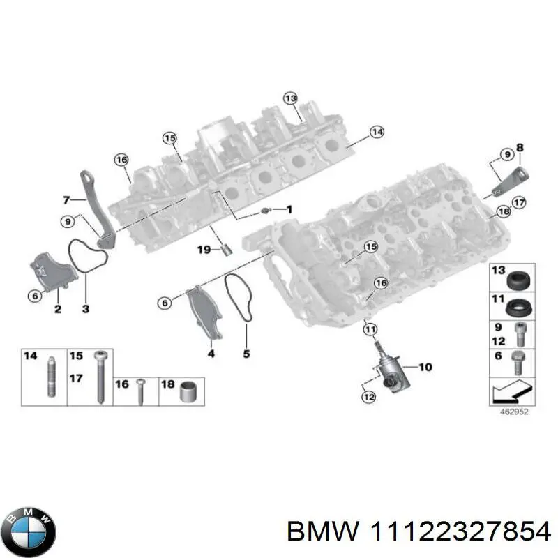 Верхний комплект прокладок двигателя 11122327854 BMW