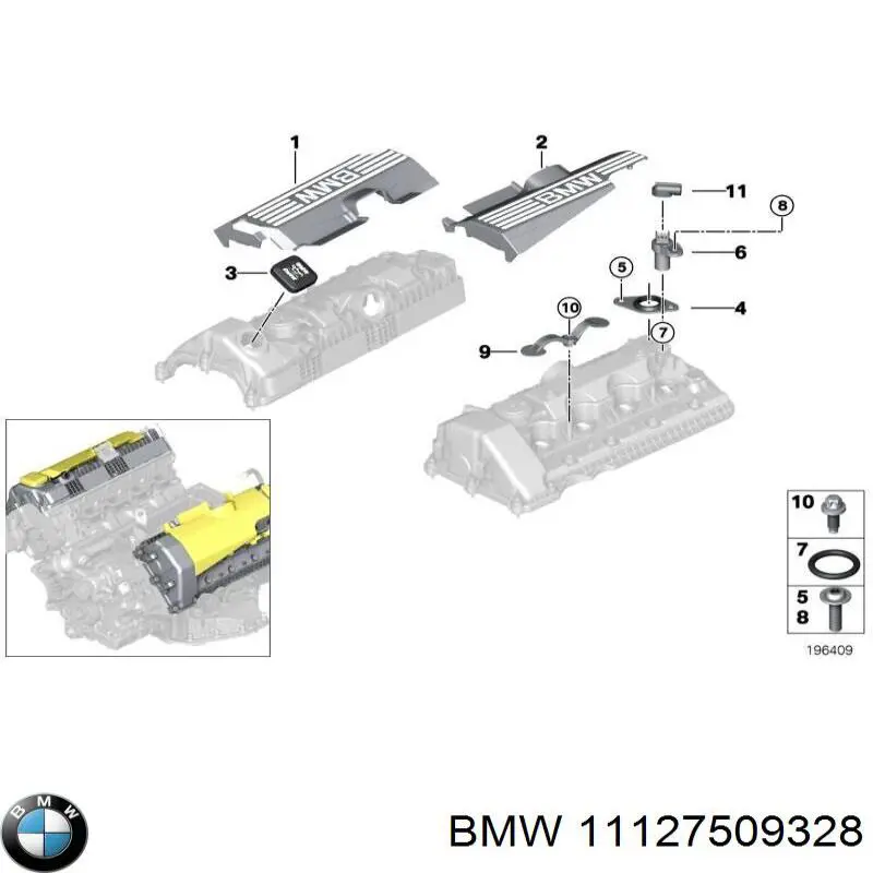 Купить 11127509328 BMW Крышка маслозаливной горловины