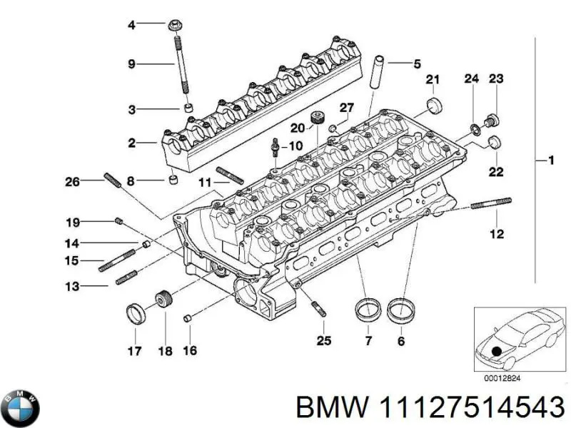 11127514543 BMW cabeça de motor (cbc)