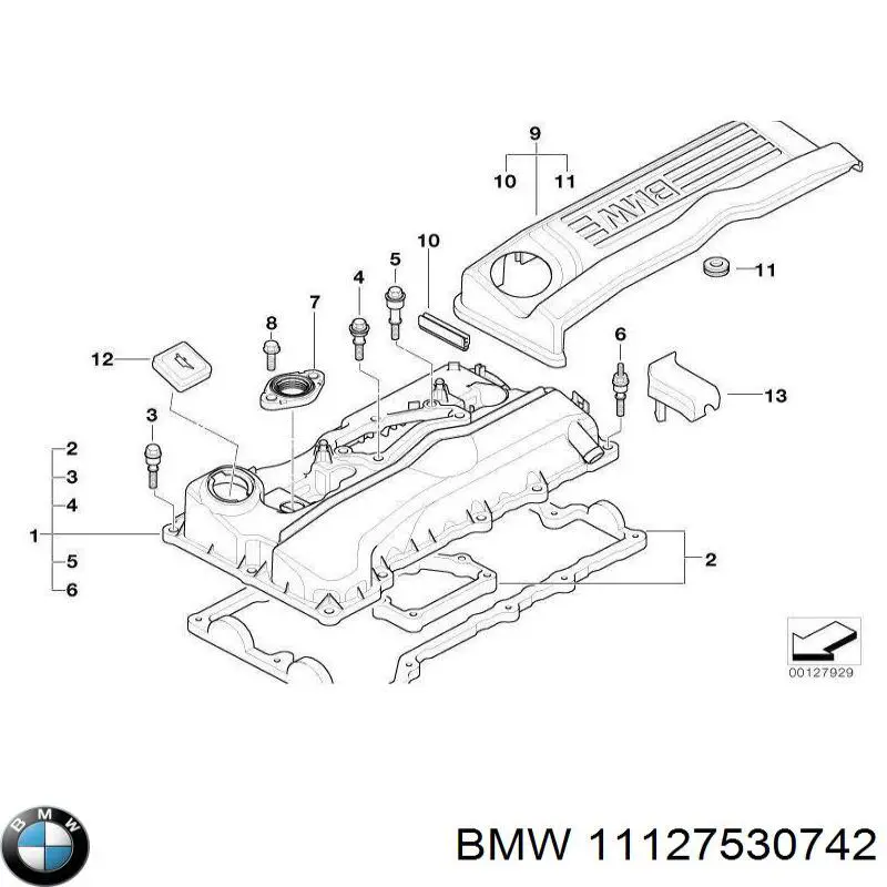 11127530742 BMW tampa de motor decorativa