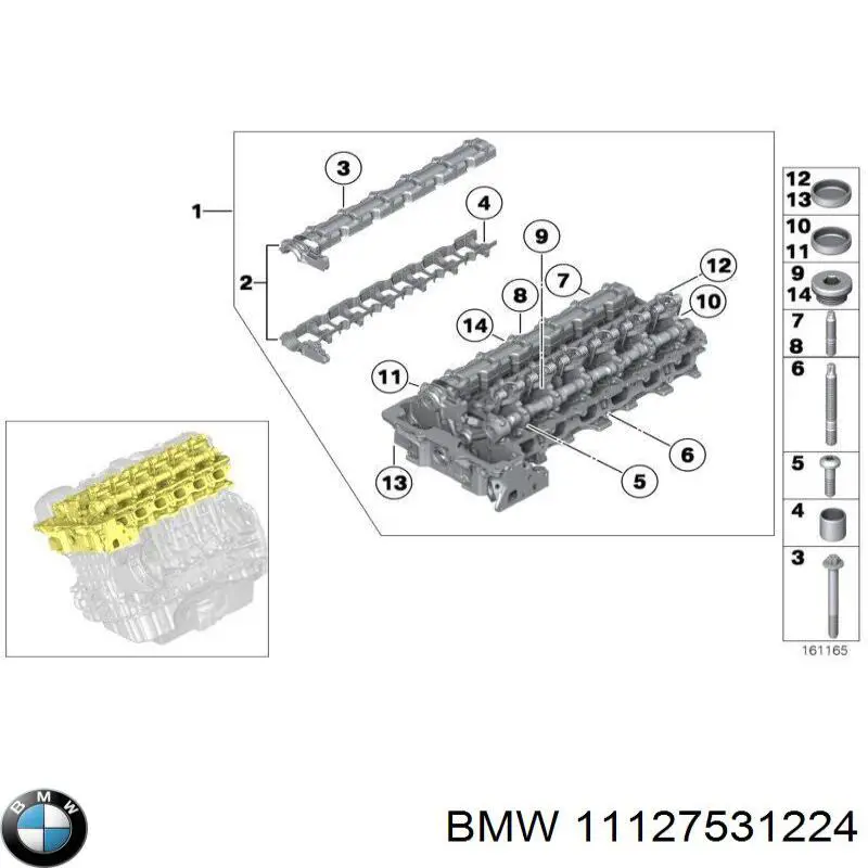 Soporte árbol de levas de escape 11127531224 BMW