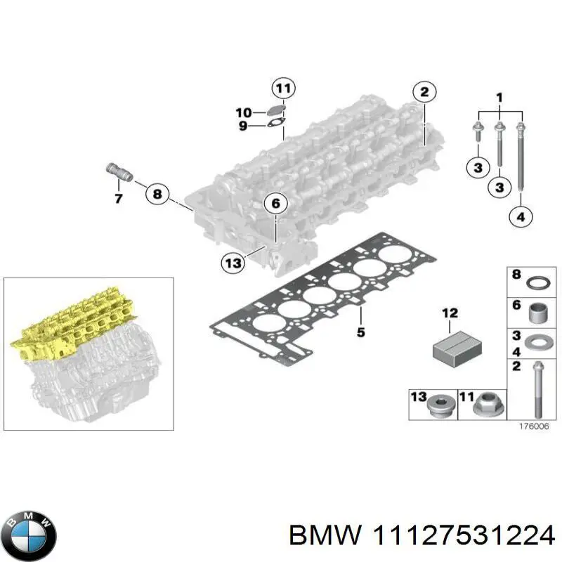 Постель распредвала выпускного BMW 11127531224 цена, от 500.62 USD