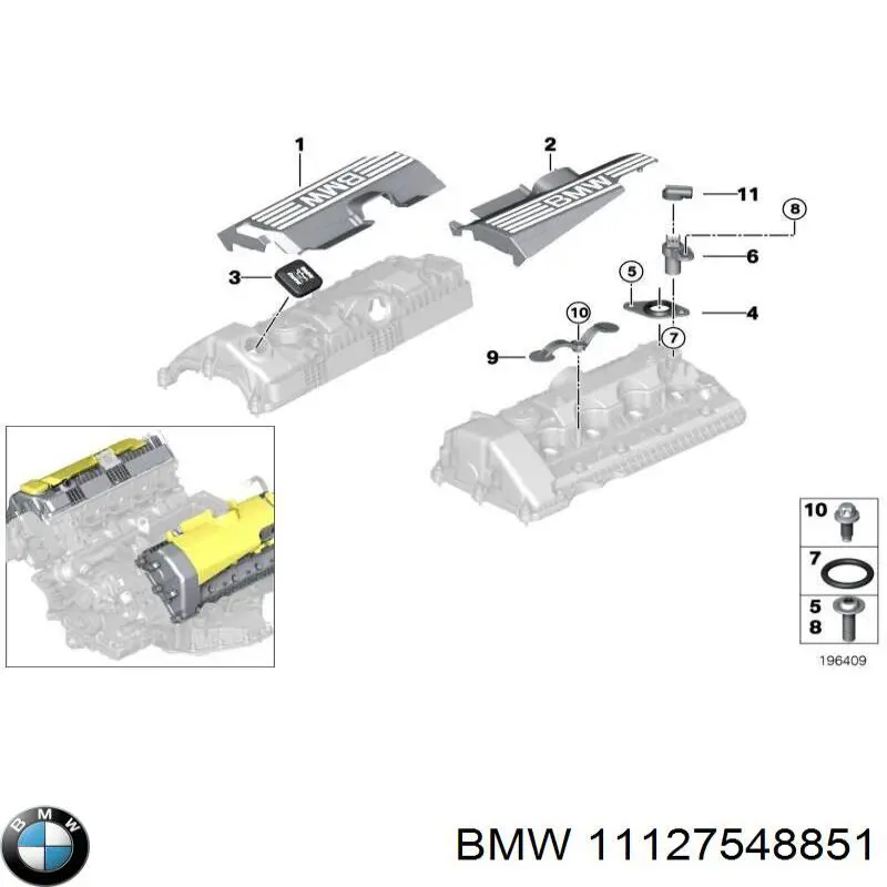 11127548851 BMW Крышка мотора декоративная