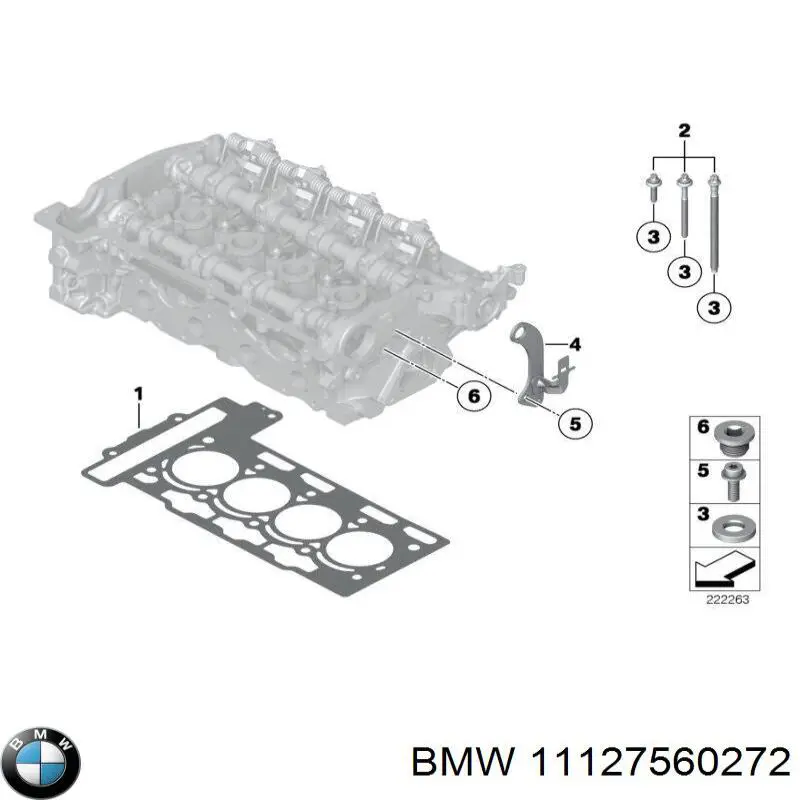 11127560272 BMW vedante de cabeça de motor (cbc)