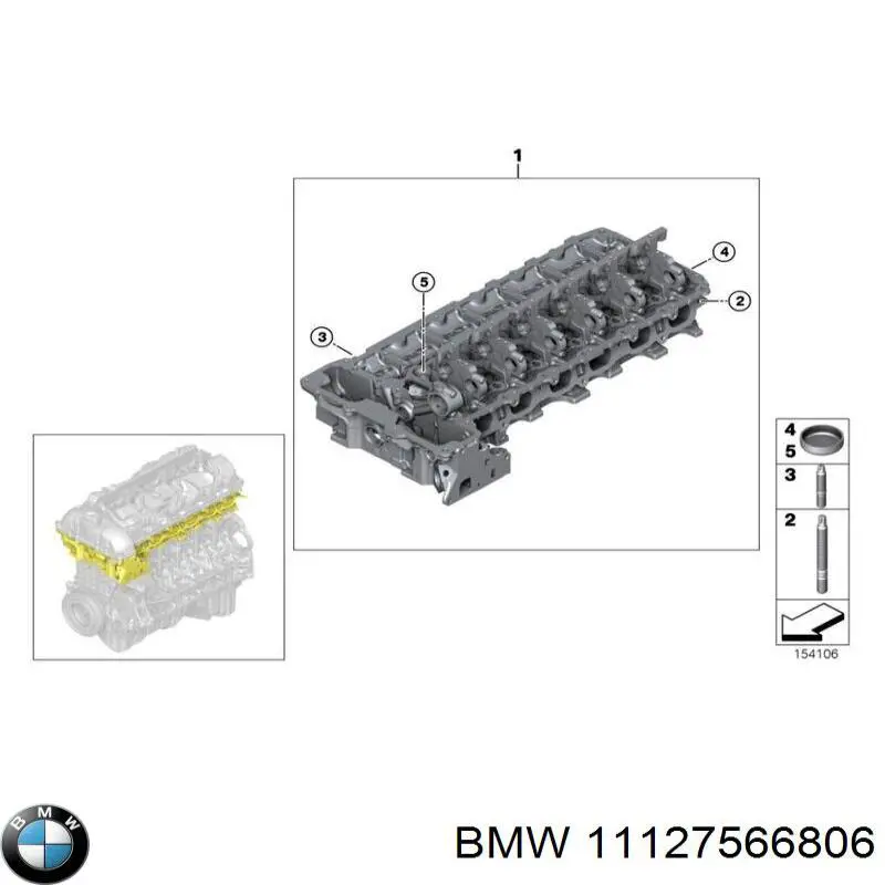 11127566806 BMW Головка блока цилиндров