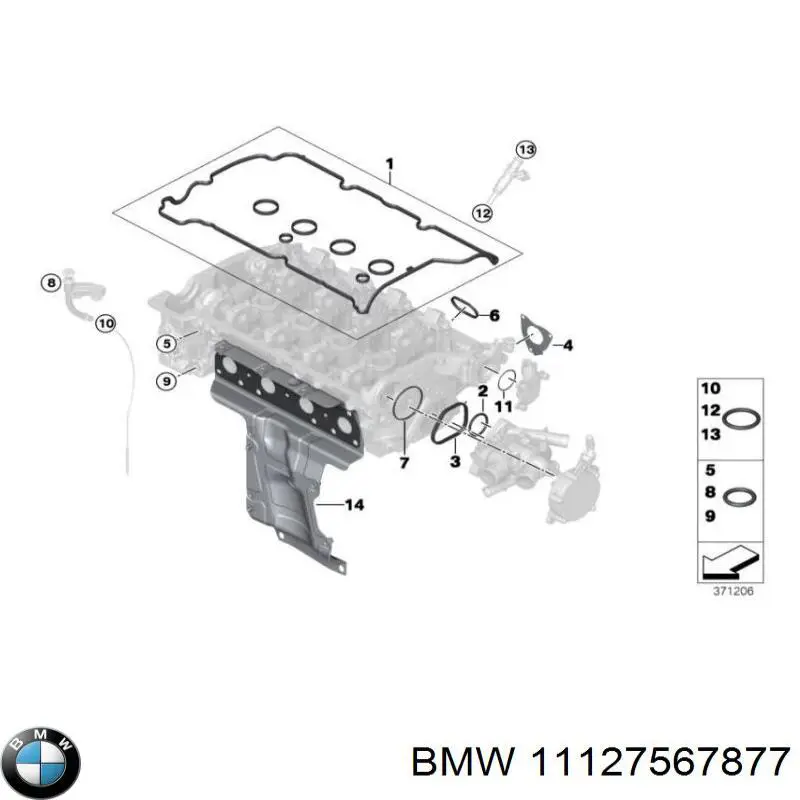 Прокладка клапанной крышки двигателя BMW 11127567877