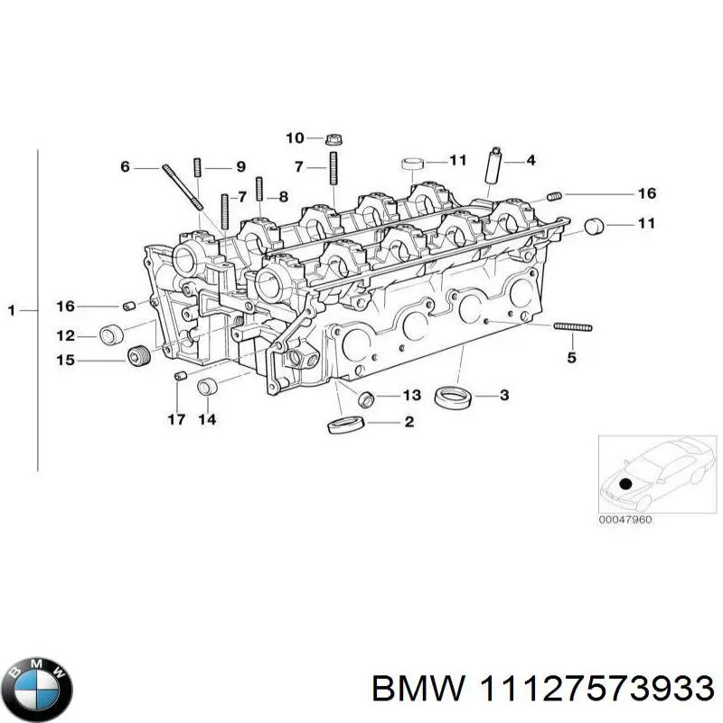 Головка блока цилиндров (ГБЦ) правая BMW 11127573933 цена, от 112.87 USD