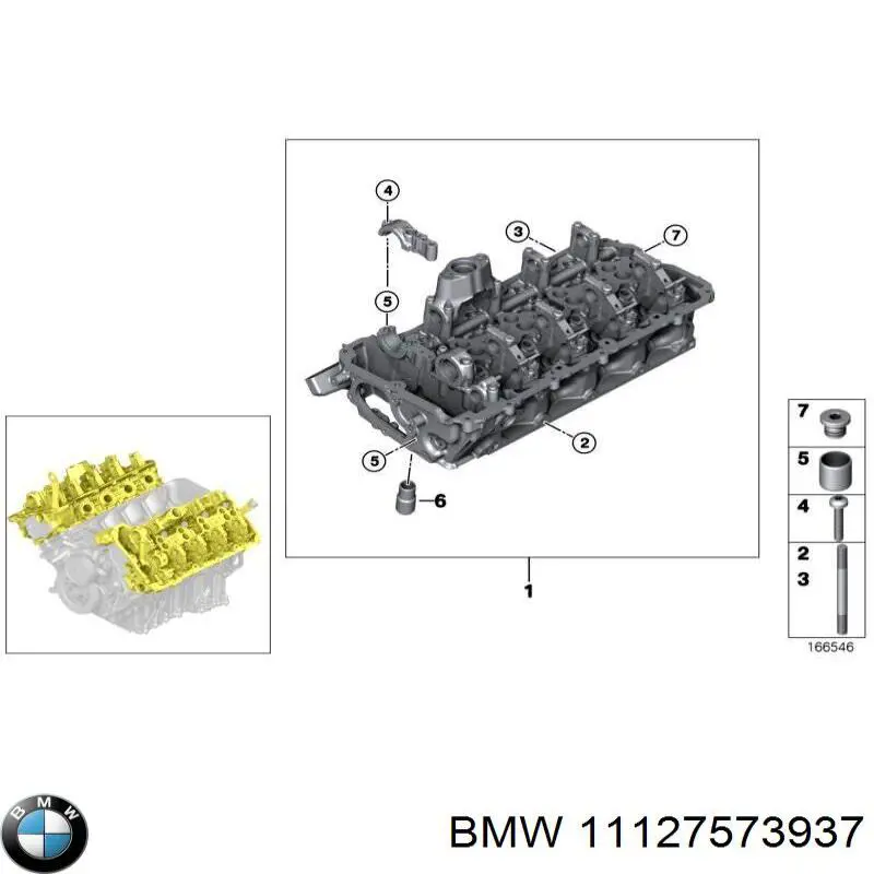 Головка блока цилиндров (ГБЦ) левая 11127573937 BMW