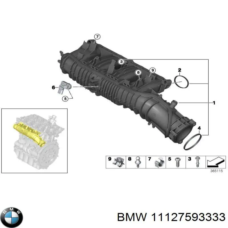 Уплотнитель форсунок BMW 11127593333 цена, от 7.60 USD
