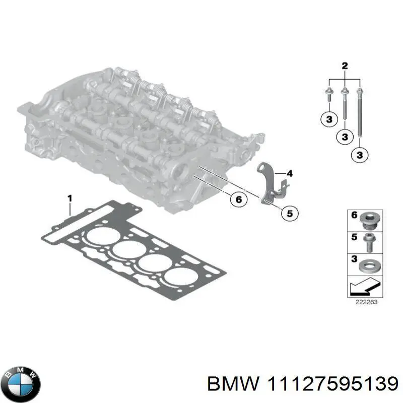 Прокладка головки блока циліндрів (ГБЦ) 11127595139 BMW