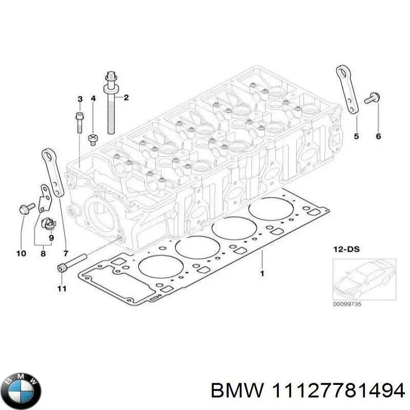 11127781494 BMW Комплект прокладок двигателя верхний