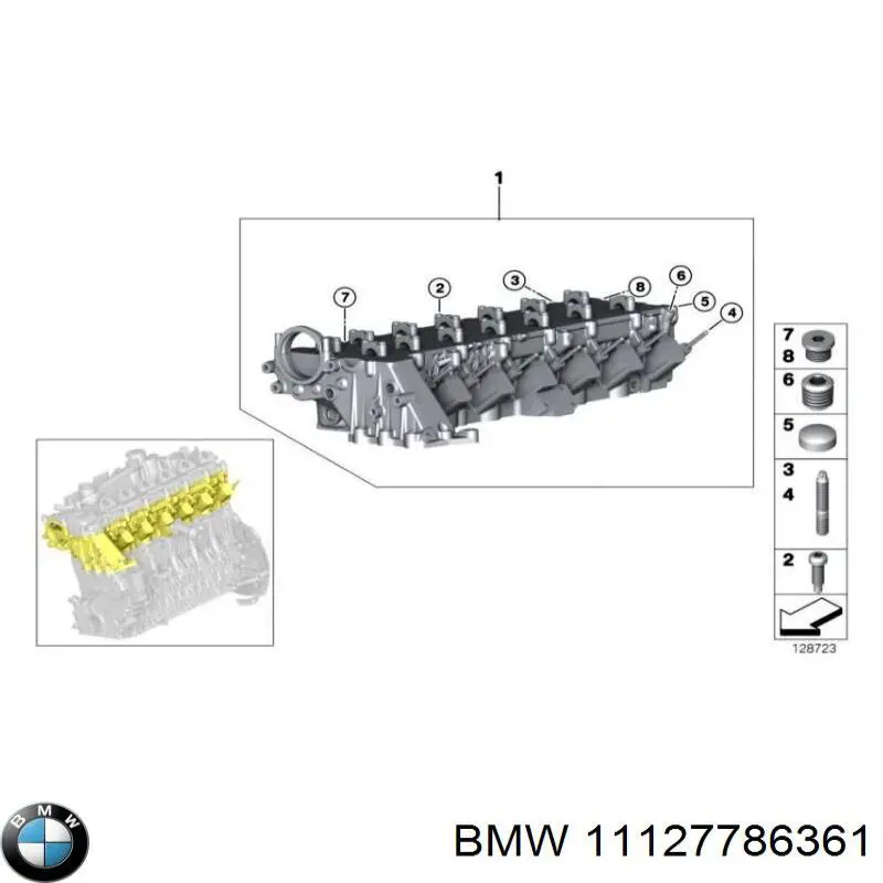 11122248961 BMW головка блока цилиндров (гбц)