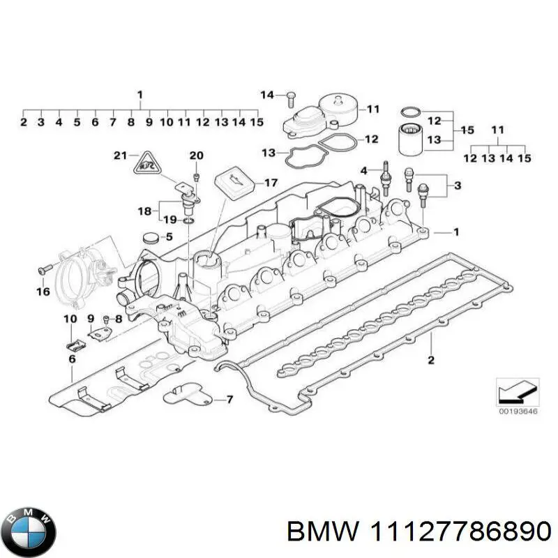 11127786890 BMW tampa de válvulas