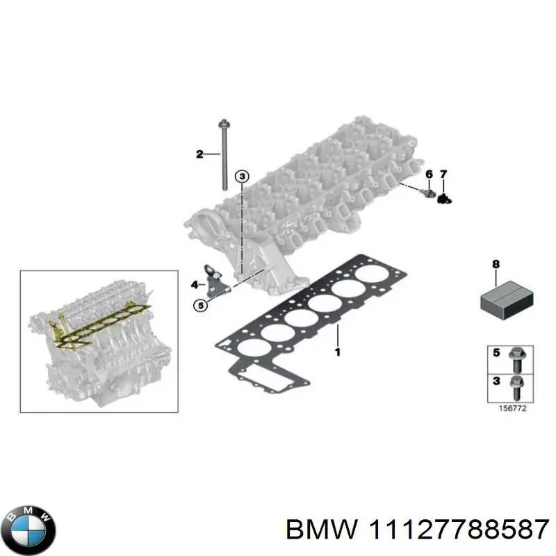 Прокладка ГБЦ BMW 11127788587 цена, от 73.02 USD
