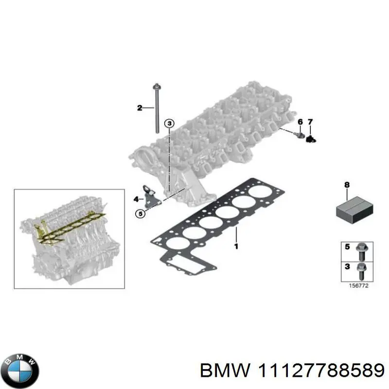Прокладка головки блока цилиндров (ГБЦ) BMW 11127788589