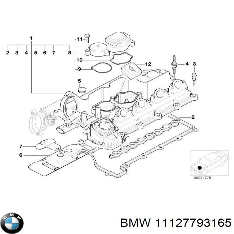 Прокладка клапана вентиляции картера BMW 11127793165
