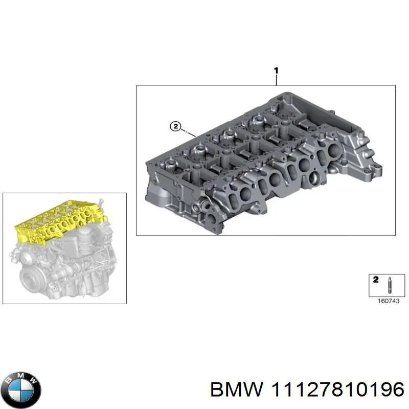 11127810196 BMW головка блока цилиндров (гбц)