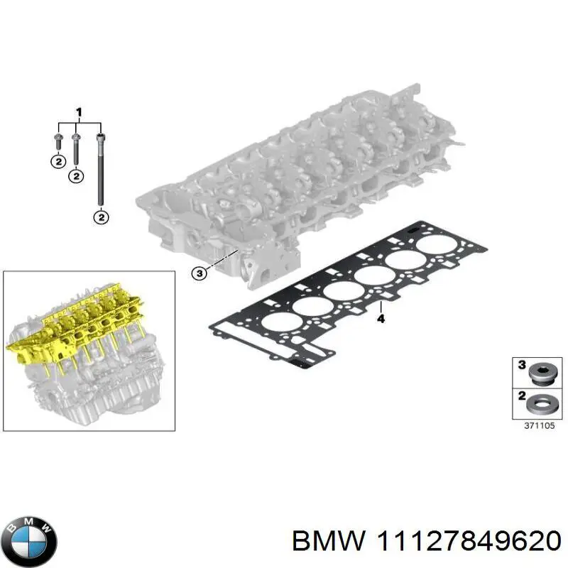 11127849620 BMW vedante de cabeça de motor (cbc)