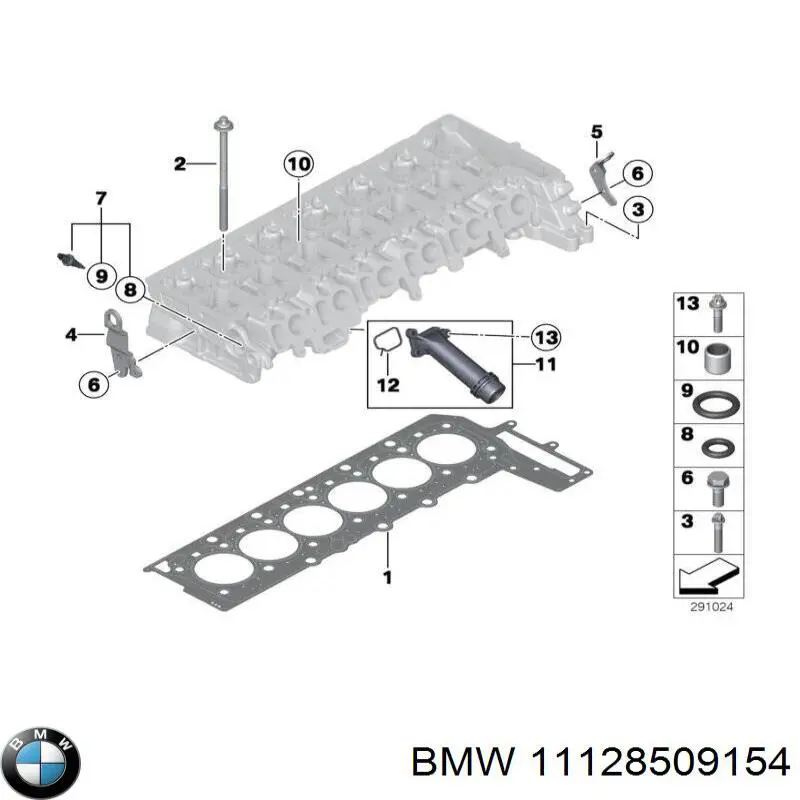 Прокладка головки блока цилиндров (ГБЦ) BMW 11128509154