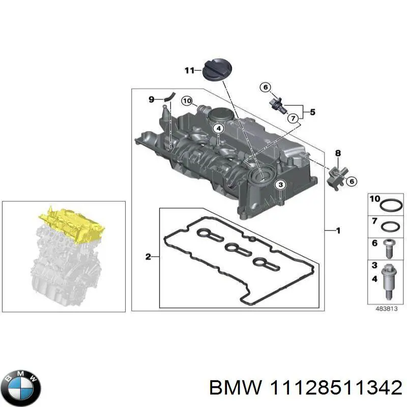 Купить 11128511342 BMW Клапанная крышка
