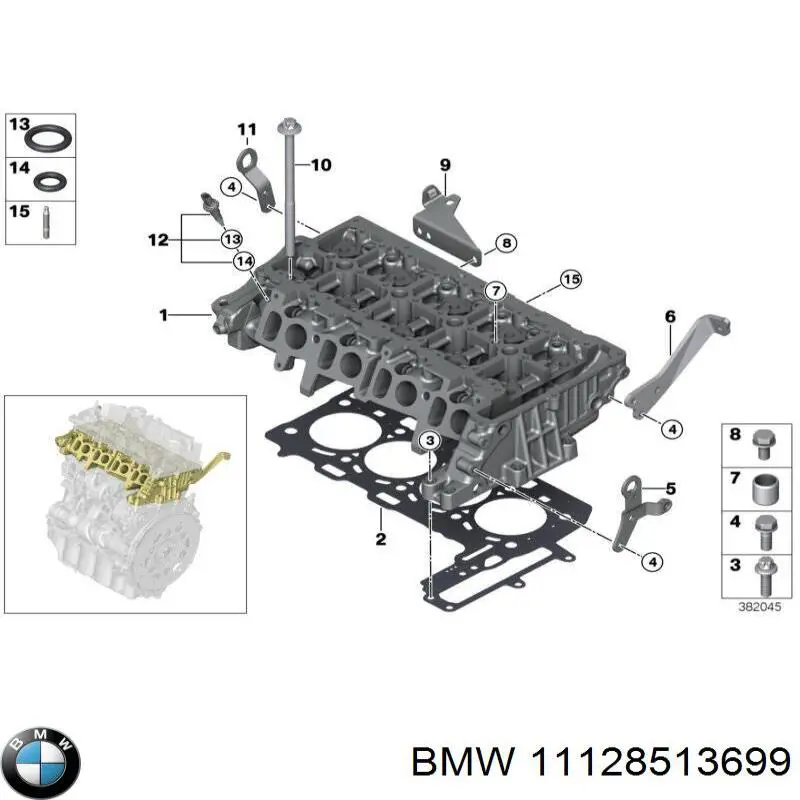 11128513699 BMW vedante de cabeça de motor (cbc)