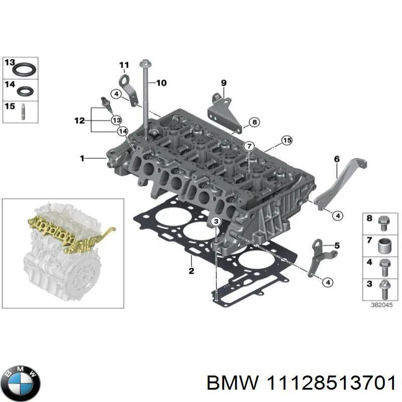 11128513701 BMW vedante de cabeça de motor (cbc)