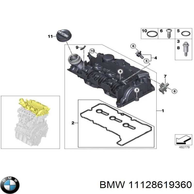 11128619360 BMW крышка маслозаливной горловины