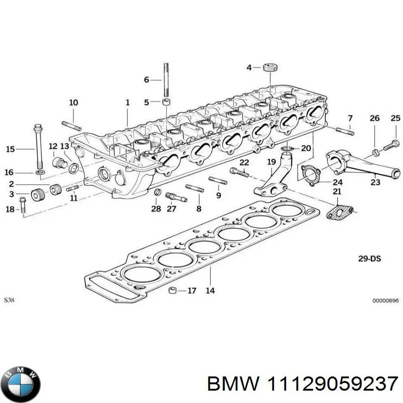 Верхний комплект прокладок двигателя BMW 11129059237 цена, от 140.12 USD