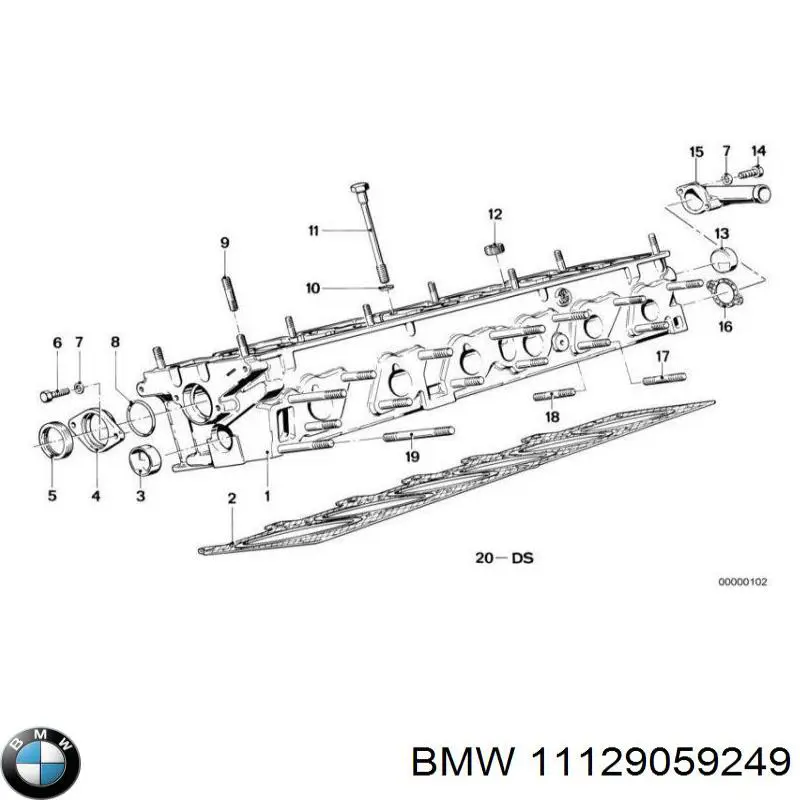 11129059249 BMW комплект прокладок двигателя верхний